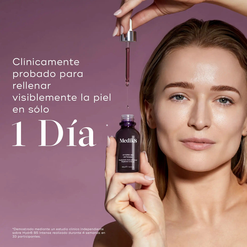 Restaura la humedad interna de la piel con el suero Hydr8 B5 Intense de Medik8