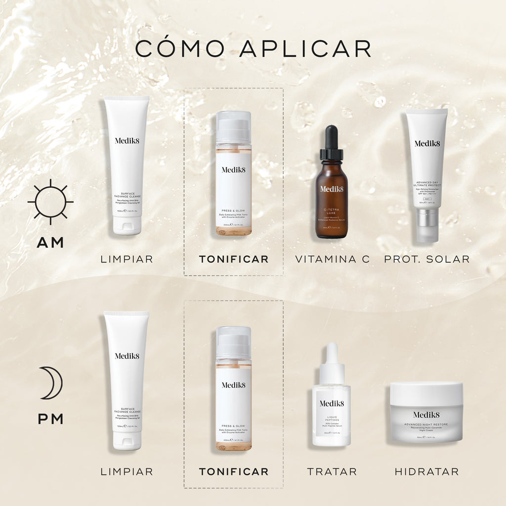 Elimina las células muertas con el tónico facial Press & Glow de Medik8