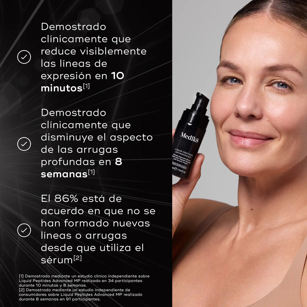 Beneficios del uso del suero facial Liquid Peptides Advanced de Medik8