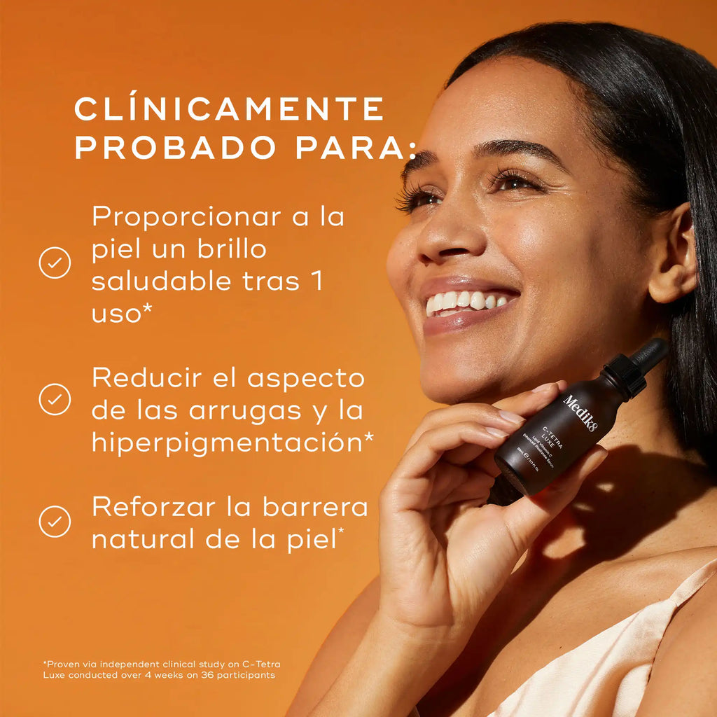 Beneficios y resultados de serum C-Tetra Luxe de Medik8