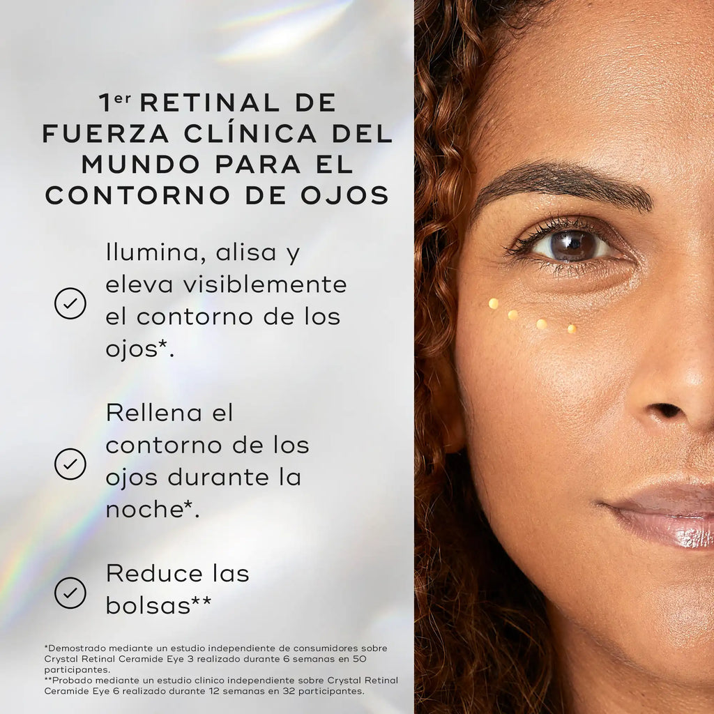 Crystal Retinal Ceramide Eye, contorno de ojos con retinal, disponible el 3 fuerzas