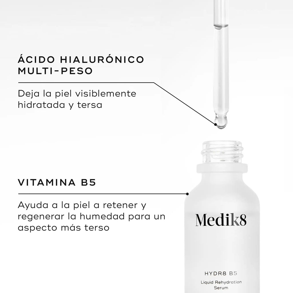 Hydr8 B5 de Medik8, sérum líquido rehidratante para una hidratación intensa 