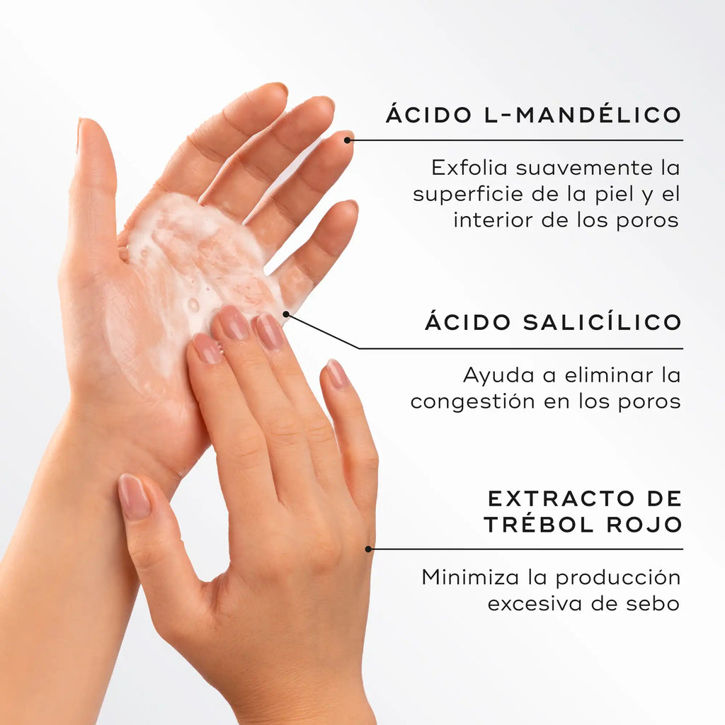 Exfolia profundamente la piel, minimiza la textura irregular y el brillo con Pore Cleanse Gel™