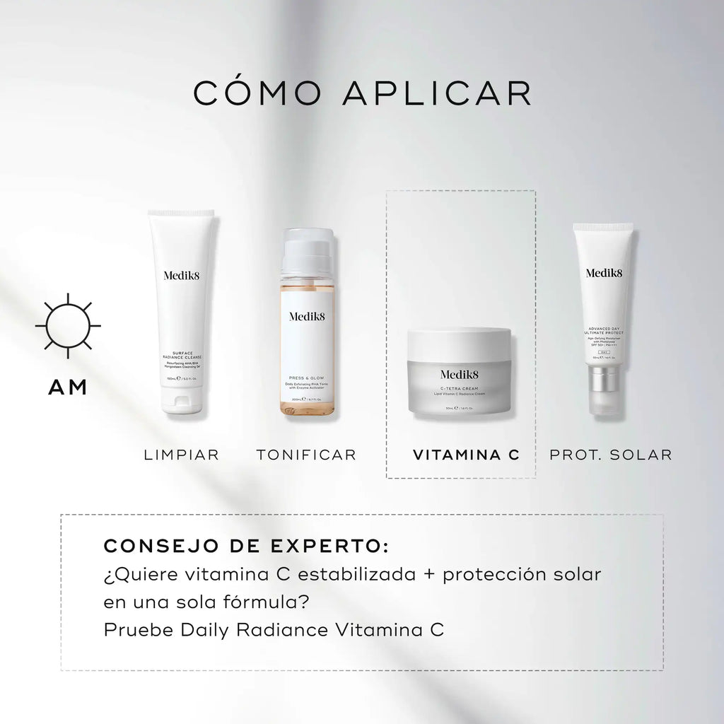 Eestaura la luminosidad de la piel con la crema facial C-Tetra Cream