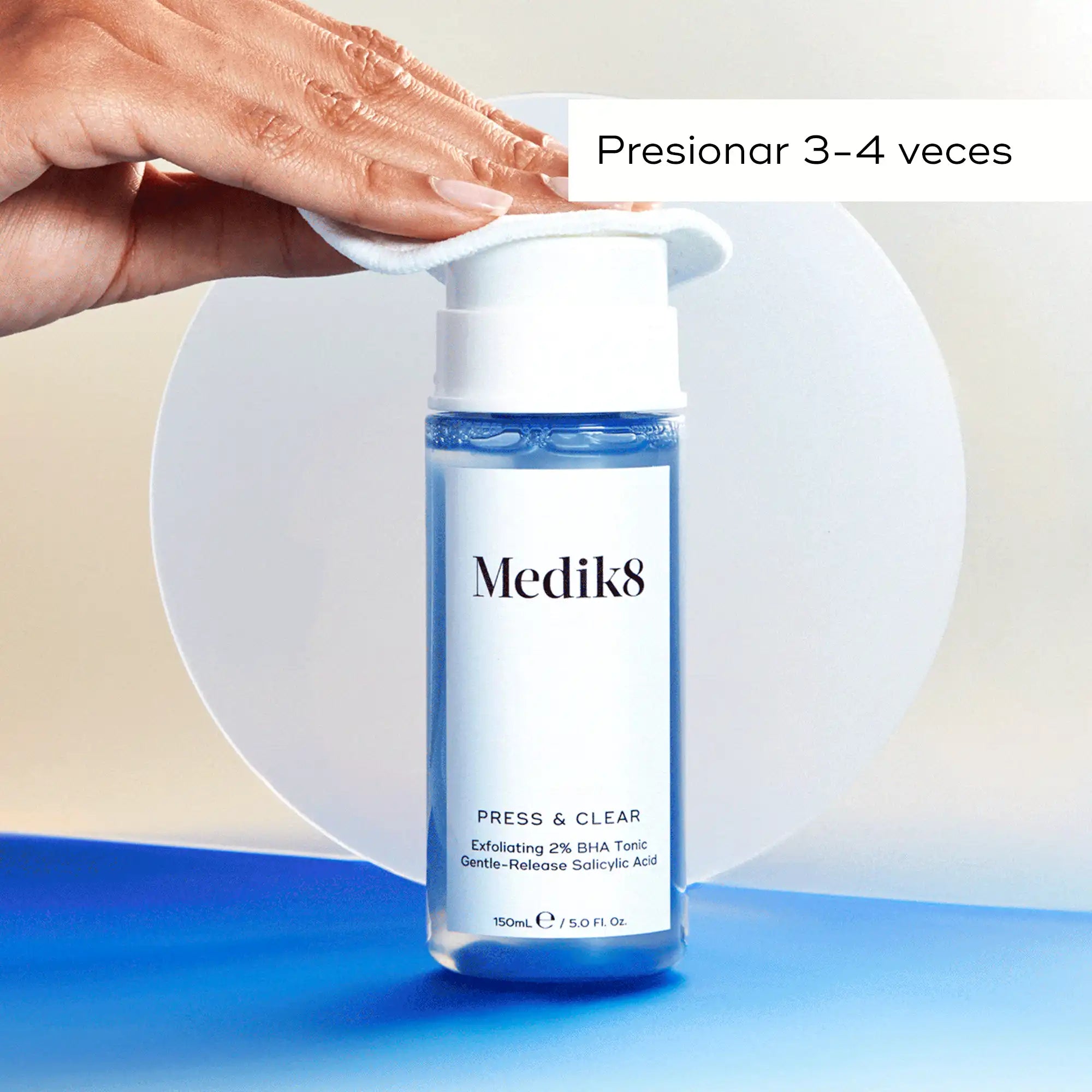 Press & Clear de Medik8 tónico con ácidos exfoliantes modo de aplicación